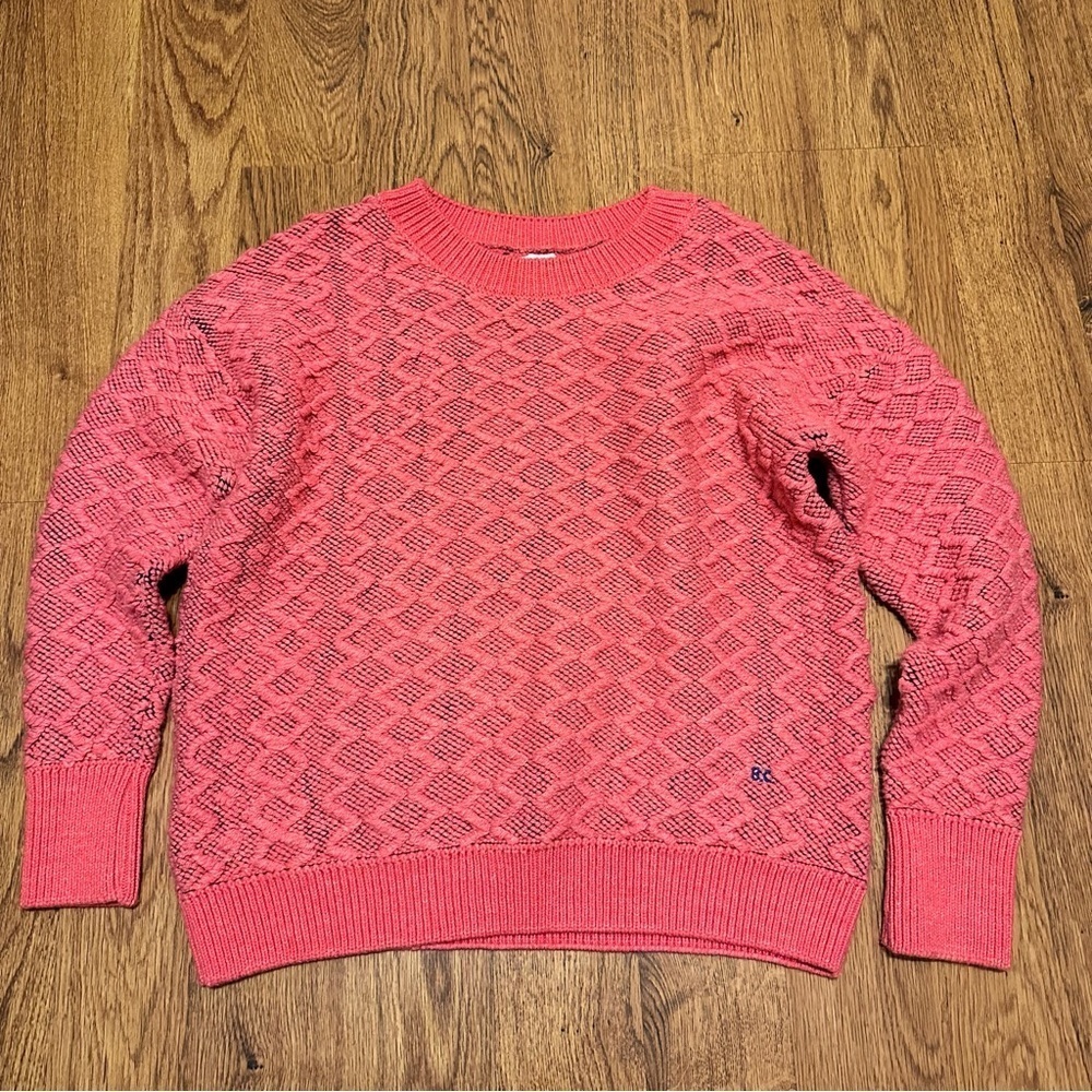 Bobo Choses Pink Knitted Long Sleeve Crewneck Soft Yarn Sweater Medium - Picture 2 of 9